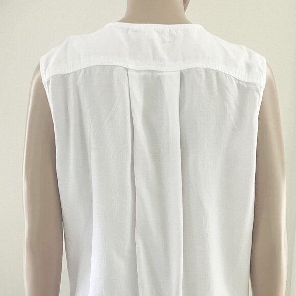 Cloth & Stone White Lace Up Sleeveless Blouse Tank Size Large Large New Without - Picture 5 of 7